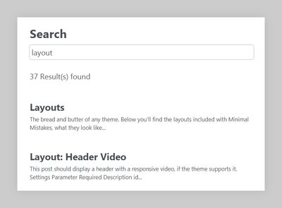 search page layout example